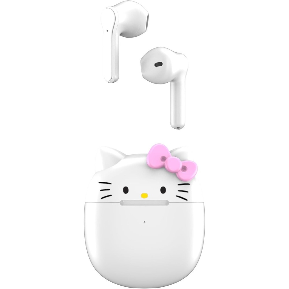 Hello Kitty Wireless Earbuds w/ Charging Case & Mic – White – Bluetooth Cute Gif